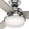 image:imageHunter Sentinel Indoor Ceiling Fan 3 Blades 52 inch Brushed Slate  with LED Light and Remote Control Standard Mount For Bedroom Living Room Kitchen 59211Brushed Nickel