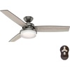 image:imageHunter Sentinel Indoor Ceiling Fan 3 Blades 52 inch Brushed Slate  with LED Light and Remote Control Standard Mount For Bedroom Living Room Kitchen 59211Brushed Slate