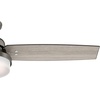 image:imageHunter Sentinel Indoor Ceiling Fan 3 Blades 52 inch Brushed Slate  with LED Light and Remote Control Standard Mount For Bedroom Living Room Kitchen 59211Brushed Slate