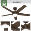 image:imageHunter Skyflow 52 inch IndoorOutdoor Ceiling Fan with Light and Wall Control Matte Black Ceiling Fan 3 Speed WhisperWind Motor 52589 for Coastal Patios Pergolas Bedrooms or Living RoomsMatte Bronze