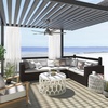 image:imageHunter Skyflow 52 inch IndoorOutdoor Ceiling Fan with Light and Wall Control Matte Black Ceiling Fan 3 Speed WhisperWind Motor 52589 for Coastal Patios Pergolas Bedrooms or Living RoomsMatte Silver
