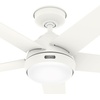 image:imageHunter Skyflow 52 inch IndoorOutdoor Ceiling Fan with Light and Wall Control Matte Black Ceiling Fan 3 Speed WhisperWind Motor 52589 for Coastal Patios Pergolas Bedrooms or Living RoomsMatte White