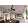 image:imageHunter Skyflow 52 inch IndoorOutdoor Ceiling Fan with Light and Wall Control Matte Black Ceiling Fan 3 Speed WhisperWind Motor 52589 for Coastal Patios Pergolas Bedrooms or Living RoomsMatte Black
