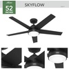 image:imageHunter Skyflow 52 inch IndoorOutdoor Ceiling Fan with Light and Wall Control Matte Black Ceiling Fan 3 Speed WhisperWind Motor 52589 for Coastal Patios Pergolas Bedrooms or Living RoomsMatte Black