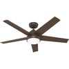 image:imageHunter Skyflow 52 inch IndoorOutdoor Ceiling Fan with Light and Wall Control Matte Black Ceiling Fan 3 Speed WhisperWind Motor 52589 for Coastal Patios Pergolas Bedrooms or Living RoomsMatte Bronze