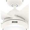image:imageHunter Skyflow 52 inch IndoorOutdoor Ceiling Fan with Light and Wall Control Matte Black Ceiling Fan 3 Speed WhisperWind Motor 52589 for Coastal Patios Pergolas Bedrooms or Living RoomsMatte White
