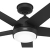 image:imageHunter Skyflow 52 inch IndoorOutdoor Ceiling Fan with Light and Wall Control Matte Black Ceiling Fan 3 Speed WhisperWind Motor 52589 for Coastal Patios Pergolas Bedrooms or Living RoomsMatte Black
