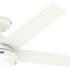 image:imageHunter Skyflow 52 inch IndoorOutdoor Ceiling Fan with Light and Wall Control Matte Black Ceiling Fan 3 Speed WhisperWind Motor 52589 for Coastal Patios Pergolas Bedrooms or Living RoomsMatte White
