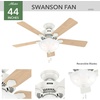 image:imageHunter Swanson Indoor Ceiling Fan with LED Light 52 inch New Bronze  Standard Mount Pull Chain 5 Blades For Bedroom Living Room Kitchen 50901Fresh White