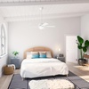 image:imageHunter Swanson Indoor Ceiling Fan with LED Light 52 inch New Bronze  Standard Mount Pull Chain 5 Blades For Bedroom Living Room Kitchen 50901Fresh White