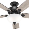 image:imageHunter Swanson Indoor Ceiling Fan with LED Light 52 inch New Bronze  Standard Mount Pull Chain 5 Blades For Bedroom Living Room Kitchen 50901Matte Black