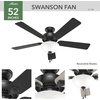 image:imageHunter Swanson Indoor Ceiling Fan with LED Light 52 inch New Bronze  Standard Mount Pull Chain 5 Blades For Bedroom Living Room Kitchen 50901Matte Black