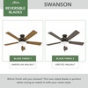 image:imageHunter Swanson Indoor Ceiling Fan with LED Light 52 inch New Bronze  Standard Mount Pull Chain 5 Blades For Bedroom Living Room Kitchen 50901New Bronze