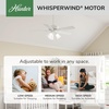 image:imageHunter Swanson Indoor Ceiling Fan with LED Lights 44 inch New Bronze  Standard Mount Pull Chain 5 Blades For Bedroom Living Room Kitchen 50881Fresh White