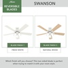 image:imageHunter Swanson Indoor Ceiling Fan with LED Lights 44 inch New Bronze  Standard Mount Pull Chain 5 Blades For Bedroom Living Room Kitchen 50881Fresh White
