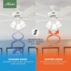 image:imageHunter Swanson Indoor Ceiling Fan with LED Lights 44 inch New Bronze  Standard Mount Pull Chain 5 Blades For Bedroom Living Room Kitchen 50881Fresh White