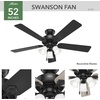 image:imageHunter Swanson Indoor Ceiling Fan with LED Lights 44 inch New Bronze  Standard Mount Pull Chain 5 Blades For Bedroom Living Room Kitchen 50881Matte Black