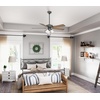image:imageHunter Swanson Indoor Ceiling Fan with LED Lights 44 inch New Bronze  Standard Mount Pull Chain 5 Blades For Bedroom Living Room Kitchen 50881Matte Silver