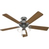 image:imageHunter Swanson Indoor Ceiling Fan with LED Lights 44 inch New Bronze  Standard Mount Pull Chain 5 Blades For Bedroom Living Room Kitchen 50881Matte Silver