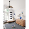 image:imageHunter Swanson Indoor Ceiling Fan with LED Lights 44 inch New Bronze  Standard Mount Pull Chain 5 Blades For Bedroom Living Room Kitchen 50881New Bronze