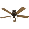 image:imageHunter Swanson Indoor Ceiling Fan with LED Lights 44 inch New Bronze  Standard Mount Pull Chain 5 Blades For Bedroom Living Room Kitchen 50881New Bronze