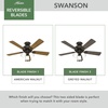 image:imageHunter Swanson Indoor Ceiling Fan with LED Lights 44 inch New Bronze  Standard Mount Pull Chain 5 Blades For Bedroom Living Room Kitchen 50881New Bronze