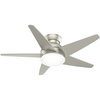 image:imageCasablanca 44 inch Indoor Ceiling Fan with LED Light  Low Profile Flush Mount Ceiling Fan for Bedroom Living Room or Kitchen Wall Control 5 Blades Includes Bulb  Isotope 51742 Matte Nickel  with LED Light Low Profile Flush Mount Wall Control For Bedroom Living Room Kitchen Includes Bulbs 51742