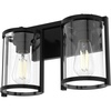 image:imageHunter  Astwood 2light Matte Black Medium Size Vanity Light Dimmable Caged Style for Bedrooms Kitchens Foyers Bathrooms  48000