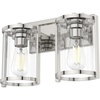 image:imageHunter  Astwood 2light Polished Nickel Medium Size Vanity Light Dimmable Caged Style for Bedrooms Kitchens Foyers Bathrooms  48003