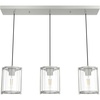 image:imageHunter  Astwood 3light Brushed Nickel Large Cluster Light Dimmable Caged Style Linear Shaped for Bedrooms Kitchens Dining Living Rooms  19138Brushed Nickel