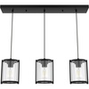image:imageHunter  Astwood 3light Brushed Nickel Large Cluster Light Dimmable Caged Style Linear Shaped for Bedrooms Kitchens Dining Living Rooms  19138Matte Black