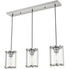 image:imageHunter  Astwood 3light Polished Nickel Large Cluster Light Dimmable Caged Style Linear Shaped for Bedrooms Kitchens Dining Living Rooms  19953