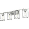 image:imageHunter  Astwood 4light Brushed Nickel Medium Size Vanity Light Dimmable Caged Style for Bedrooms Kitchens Foyers Bathrooms  48010