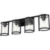 image:imageHunter  Astwood 4light Matte Black Medium Size Vanity Light Dimmable Caged Style for Bedrooms Kitchens Foyers Bathrooms  48009
