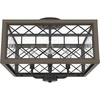 image:imageHunter  Chevron 4light Rustic Iron Large Flush Mount Light Dimmable Casual Style Rectangle Shaped for Bedrooms Kitchens Dining Living Rooms  19377Rustic Iron