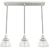 image:imageHunter  Cypress Grove 3light Brushed Nickel Large Cluster Light Dimmable Transitional Style Linear Shaped for Bedrooms Kitchens Dining Living Rooms  19282