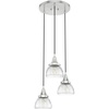 image:imageHunter  Cypress Grove 3light Brushed Nickel Medium Size Cluster Light Dimmable Transitional Style Round Shaped for Bedrooms Kitchens Dining Living Rooms  19325