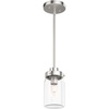 image:imageHunter  Devon Park 1light Onyx Bengal Mini Pendant Light Dimmable Rustic Style Cylinder Shaped for Bedrooms Kitchens Dining Living Rooms  19008Brushed Nickel Finish