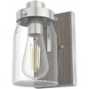 image:imageHunter  Devon Park 1light Onyx Bengal Small Sconce Light Dimmable Rustic Style for Bedrooms Kitchens Foyers Bathrooms  48017Brushed Nickel