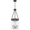 image:imageHunter  Devon Park 3Light Brushed Nickel Medium Size Pendant Light Dimmable Rustic Style Cylinder Shaped for Bedrooms Kitchens Dining Living Rooms  19154Onyx Bengal