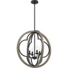image:imageHunter  Gablecrest 4light French Oak Large Pendant Light Dimmable Transitional Style Sphere Shaped for Bedrooms Kitchens Dining Living Rooms  19097French Oak