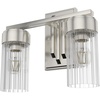 image:imageHunter  Gatz 2light Brushed Nickel Small Vanity Light Dimmable Modern Style for Bedrooms Kitchens Foyers Bathrooms  19683
