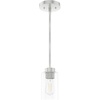 image:imageHunter  Hartland 1light Noble Bronze Mini Pendant Light Dimmable Casual Style Cylinder Shaped for Bedrooms Kitchens Dining Living Rooms  19013Brushed Nickel