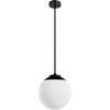 image:imageHunter  Hepburn 1Light Brushed Nickel Medium Size Pendant Light Dimmable Mid Century Modern Style Globe Shaped for Bedrooms Kitchens Dining Living Rooms  19848Matte Black