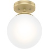 image:imageHunter  Hepburn 1Light Matte White Small Flush Mount Light Dimmable Modern Style Globe Shaped for Bedrooms Kitchens Foyers Bathrooms  19021Painted Modern Brass finish