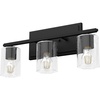 image:imageHunter  Kerrison 3Light Natural Black Iron Dimmable Medium Size Vanity Light for Bedrooms Kitchens Foyers Bathrooms  48030