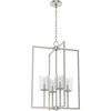 image:imageHunter  Kerrison 4light Brushed Nickel Medium Size Pendant Light Dimmable Rectangle Shaped for Bedrooms Kitchens Dining Living Rooms  19541