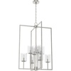 image:imageHunter  Kerrison 8light Brushed Nickel Large Pendant Light Dimmable Rectangle Shaped for Bedrooms Kitchens Dining Living Rooms  19543