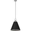 image:imageHunter  Klein 3light Brushed Nickel Medium Size Pendant Light Dimmable Casual Style Cone Shaped for Bedrooms Kitchens Dining Living Rooms  19447