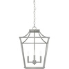 image:imageHunter  Laurel Ridge 4light Brushed Nickel Medium Size Pendant Light Dimmable Formal Style Lantern Shaped for Bedrooms Kitchens Dining Living Rooms  19070